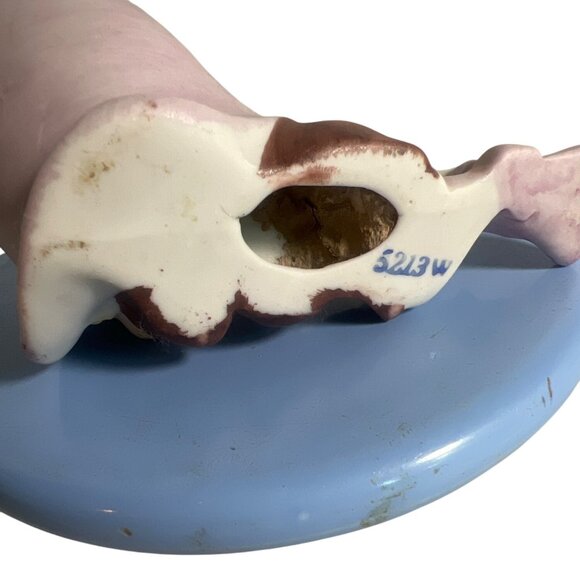 Vtg Elf Porcelain Figurine Lavender Hat  Burgundy Outfit Fairycore Gardencore - Picture 4 of 7